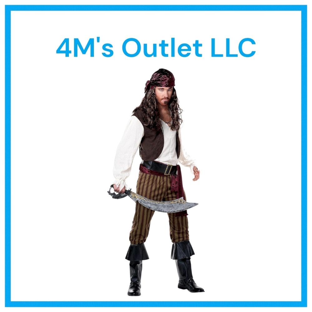 California Costumes Men's Pirate Outfit - Brown, White, Black